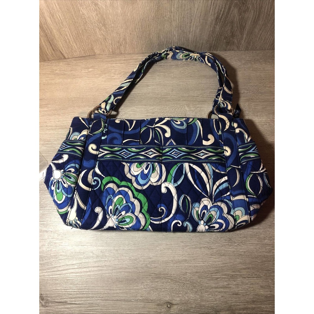 Vera Bradley MEDITERRANEAN BLUE Floral Shoulder Hand Bag Purse